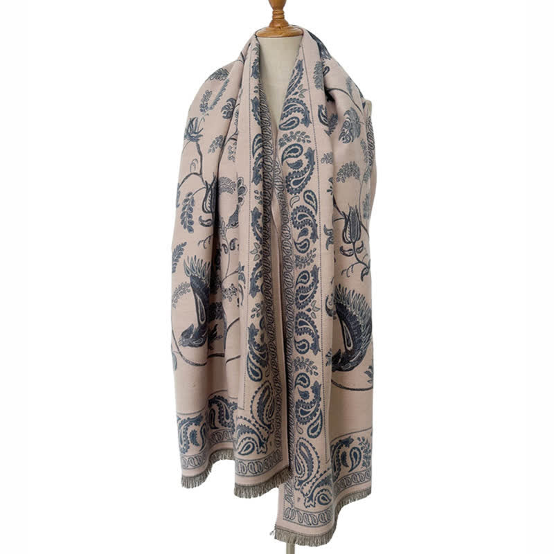 Sciarpa unisex Elegance Paisley motivo uccelli volanti