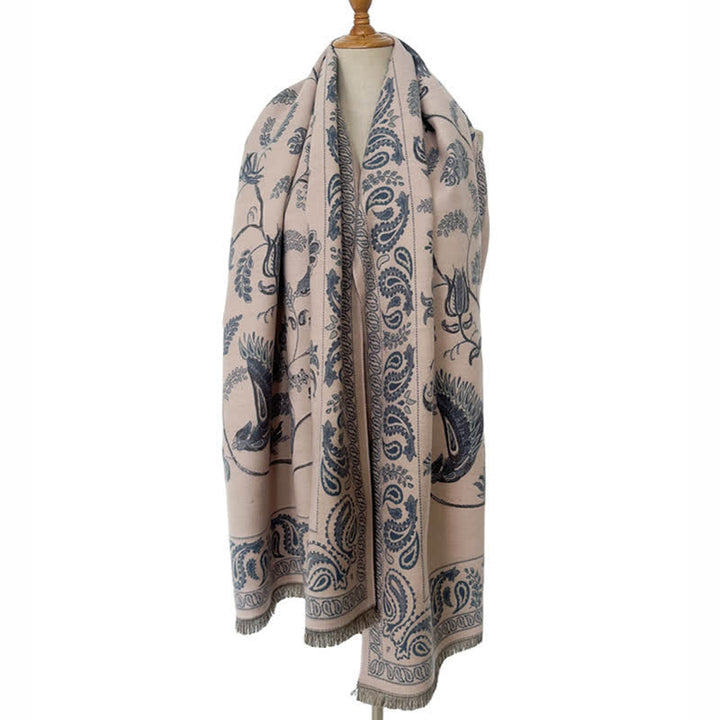 Sciarpa unisex Elegance Paisley motivo uccelli volanti