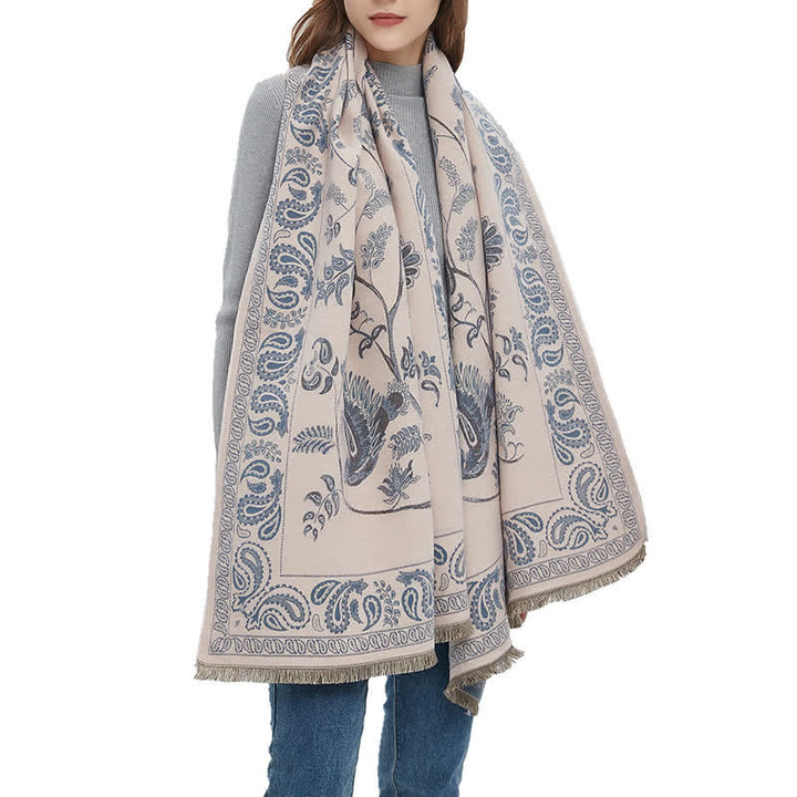 Sciarpa unisex Elegance Paisley motivo uccelli volanti