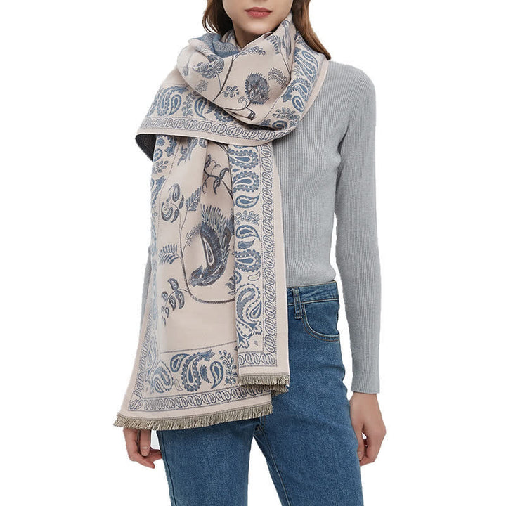 Sciarpa unisex Elegance Paisley motivo uccelli volanti