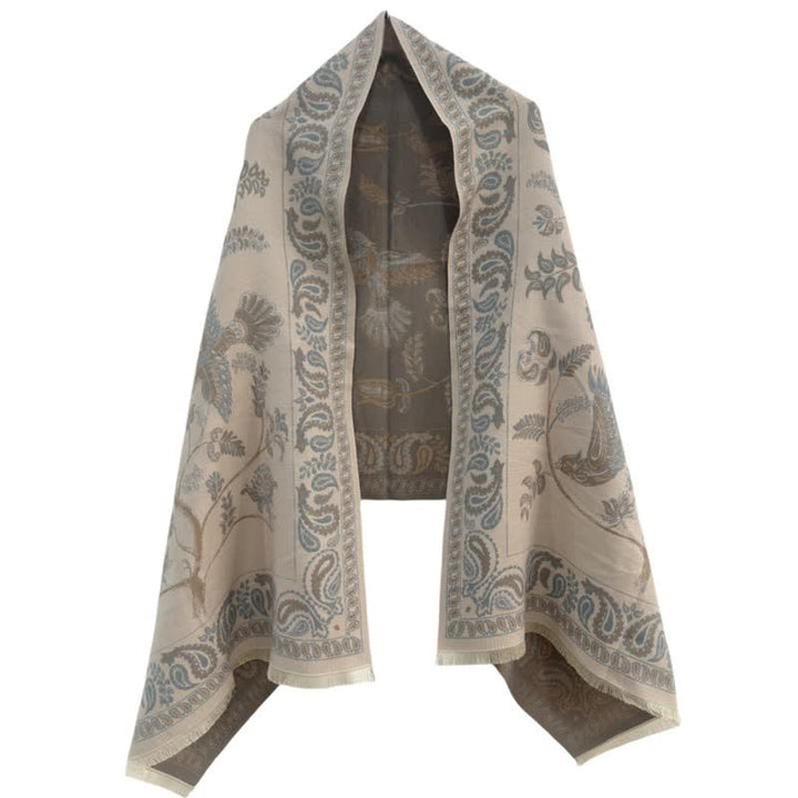 Sciarpa unisex Elegance Paisley motivo uccelli volanti - Cachi scuro - image 8