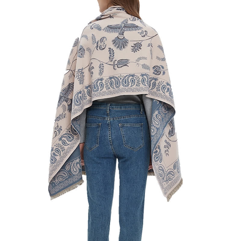 Sciarpa unisex Elegance Paisley motivo uccelli volanti