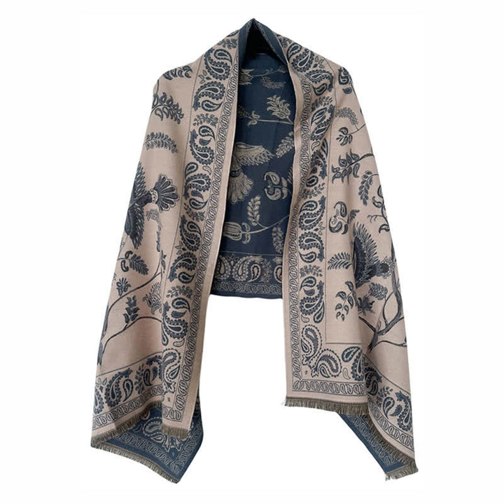 Sciarpa unisex Elegance Paisley motivo uccelli volanti - Blu - image 2