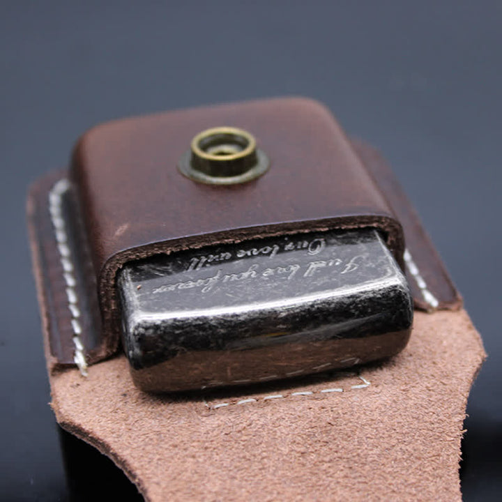 Porta accendino turchese indiano in pelle con cintura