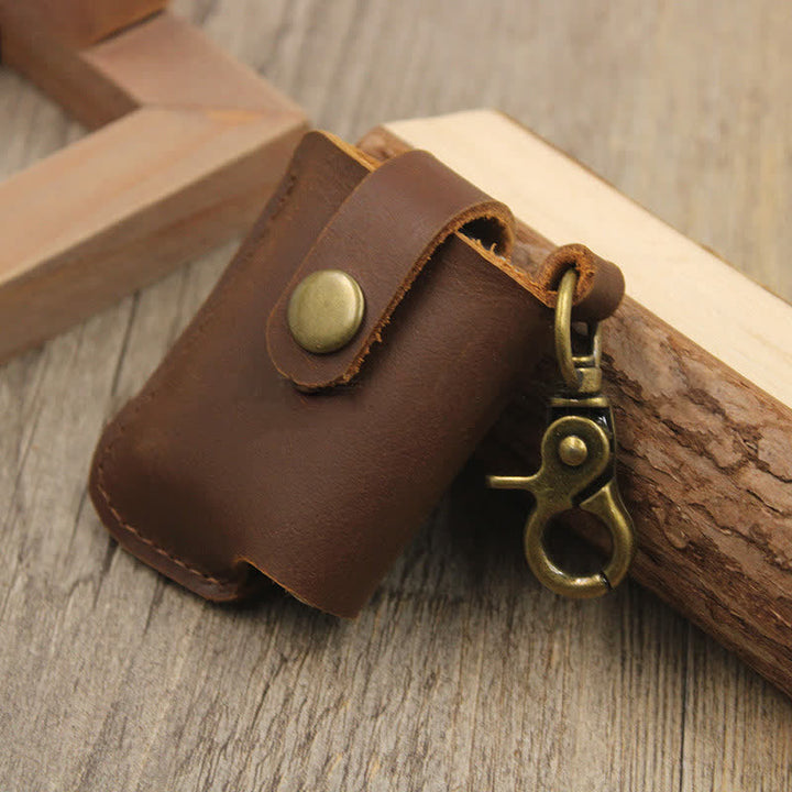 Borsa da cintura in pelle con porta accendino da appendere alla vita vintage