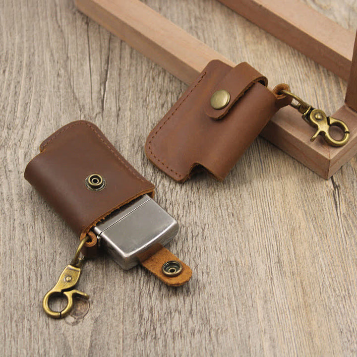 Borsa da cintura in pelle con porta accendino da appendere alla vita vintage
