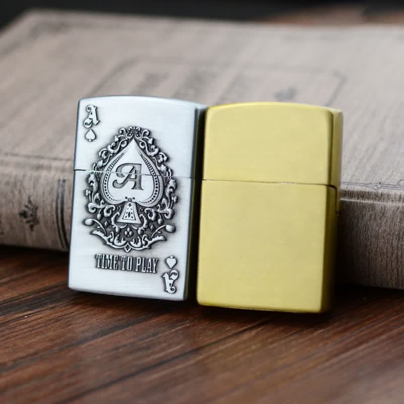 Accendino ricaricabile a butano Lucky ACE Poker Relief Design