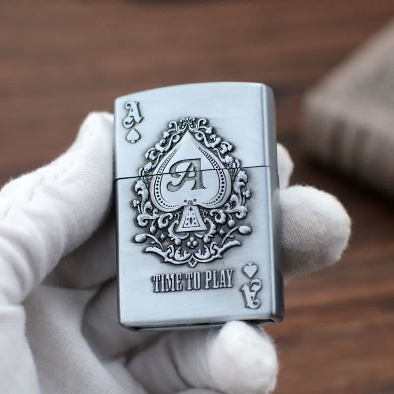 Accendino ricaricabile a butano Lucky ACE Poker Relief Design