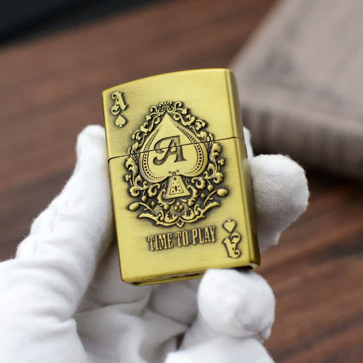 Accendino ricaricabile a butano Lucky ACE Poker Relief Design