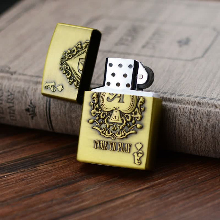 Accendino ricaricabile a butano Lucky ACE Poker Relief Design
