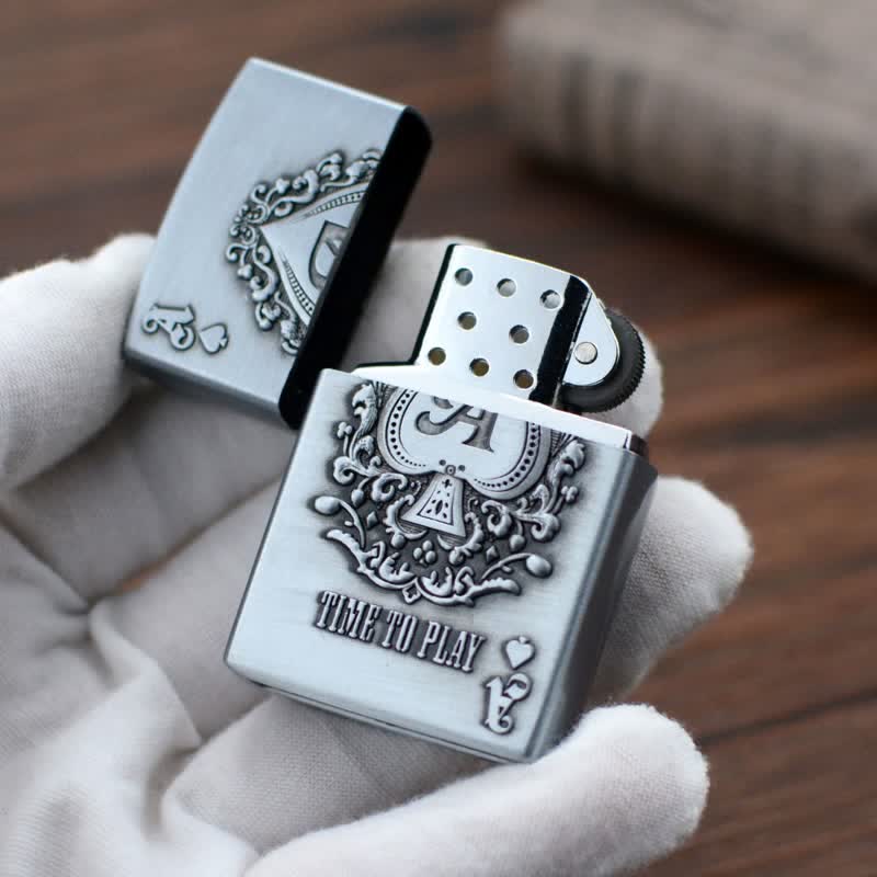 Accendino ricaricabile a butano Lucky ACE Poker Relief Design