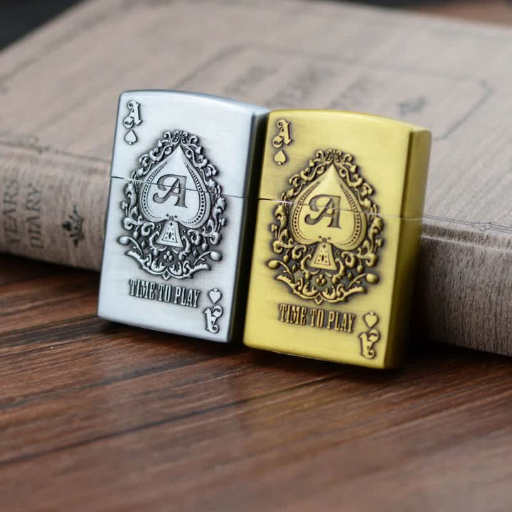 Accendino ricaricabile a butano Lucky ACE Poker Relief Design