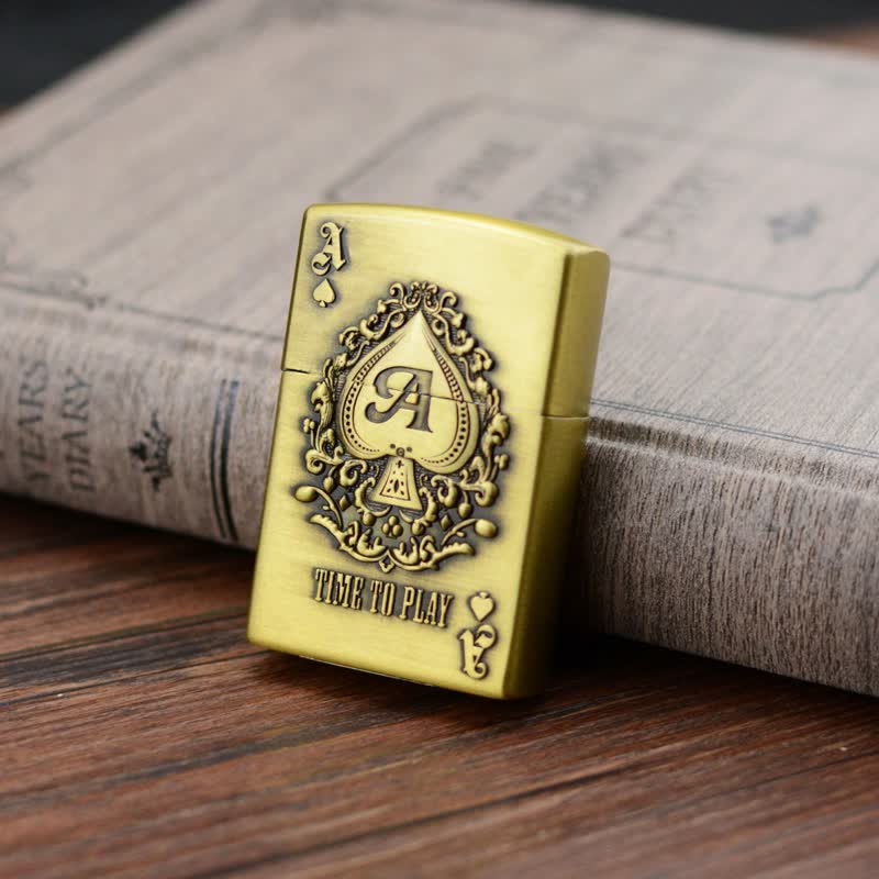 Accendino ricaricabile a butano Lucky ACE Poker Relief Design