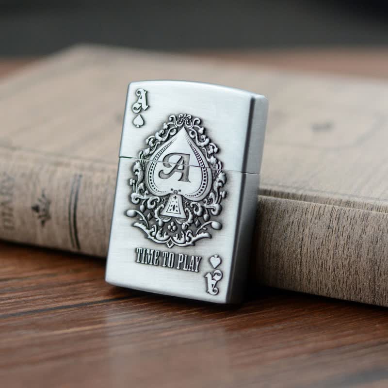 Accendino ricaricabile a butano Lucky ACE Poker Relief Design
