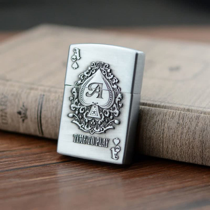 Accendino ricaricabile a butano Lucky ACE Poker Relief Design