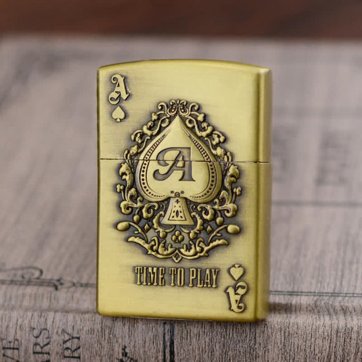 Accendino ricaricabile a butano Lucky ACE Poker Relief Design