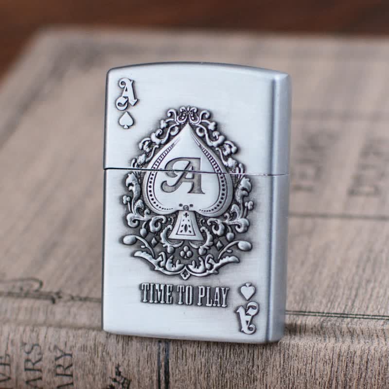 Accendino ricaricabile a butano Lucky ACE Poker Relief Design