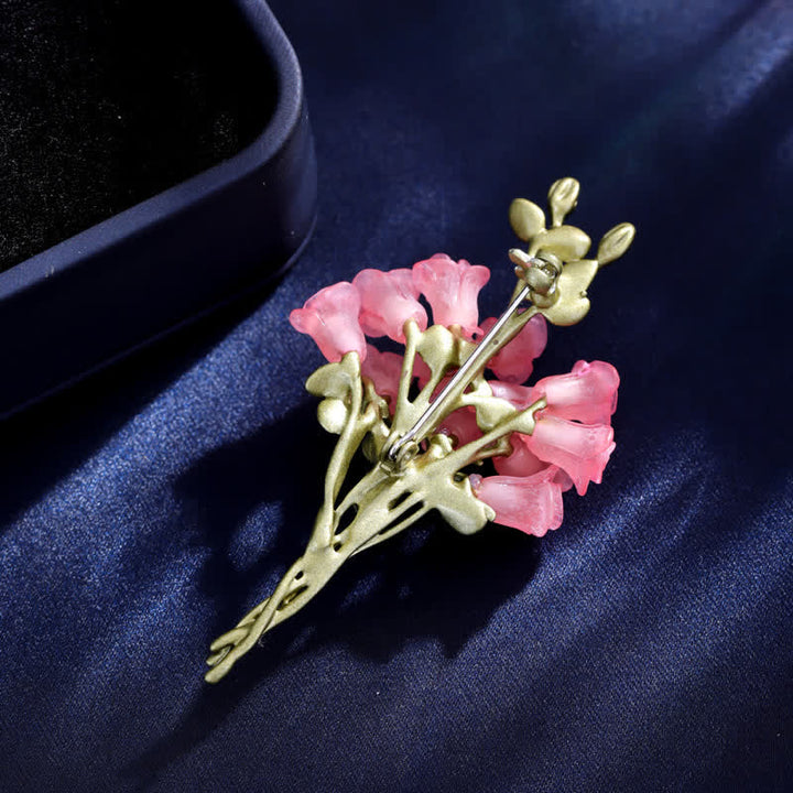 Spilla da donna con bouquet di rose rosa e verdi romantiche