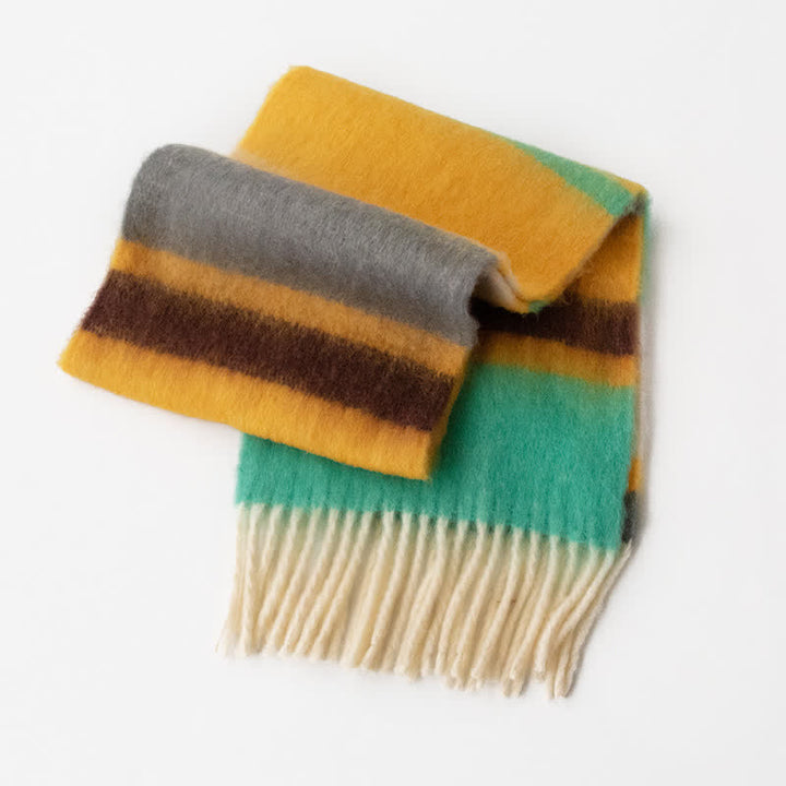 Sciarpa unisex in mohair con nappe a contrasto di colore arcobaleno - Stile n. 12 - image 20