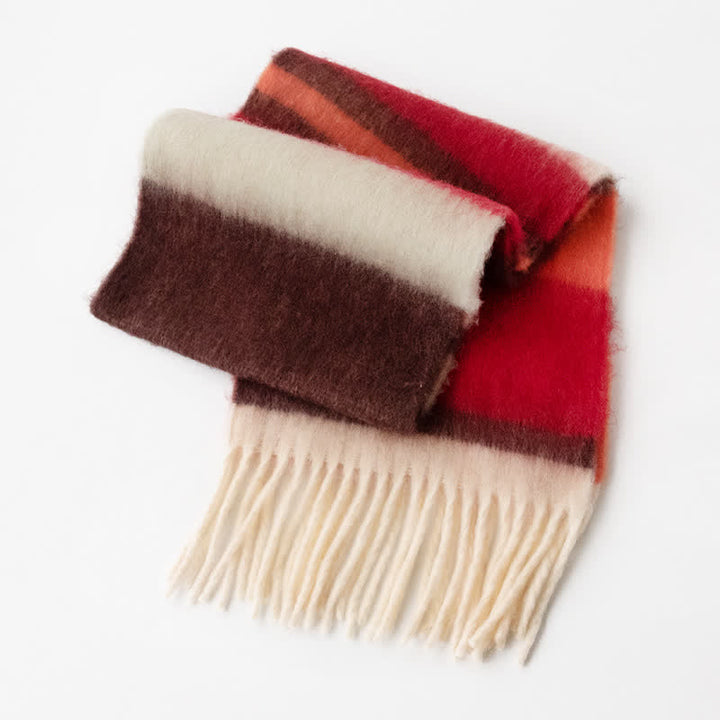 Sciarpa unisex in mohair con nappe a contrasto di colore arcobaleno - Stile n. 11 - image 19