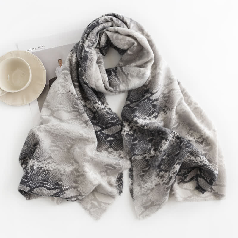 Sciarpa con stampa serpente in stile street chic da donna - Grigio - image 2