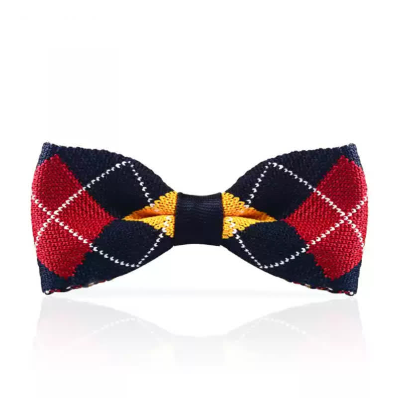 Papillon lavorato a maglia scozzese vintage da uomo