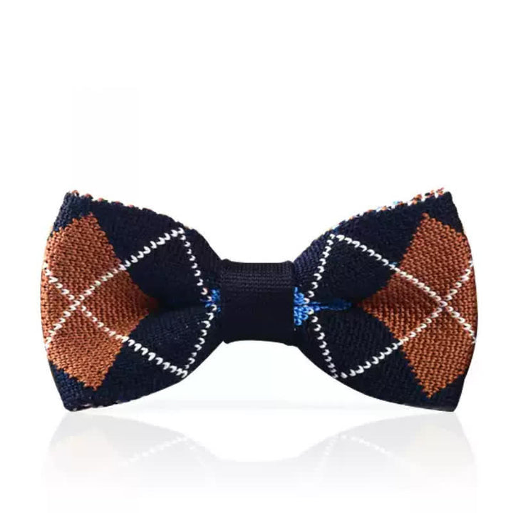 Papillon lavorato a maglia scozzese vintage da uomo - Marrone - image 2