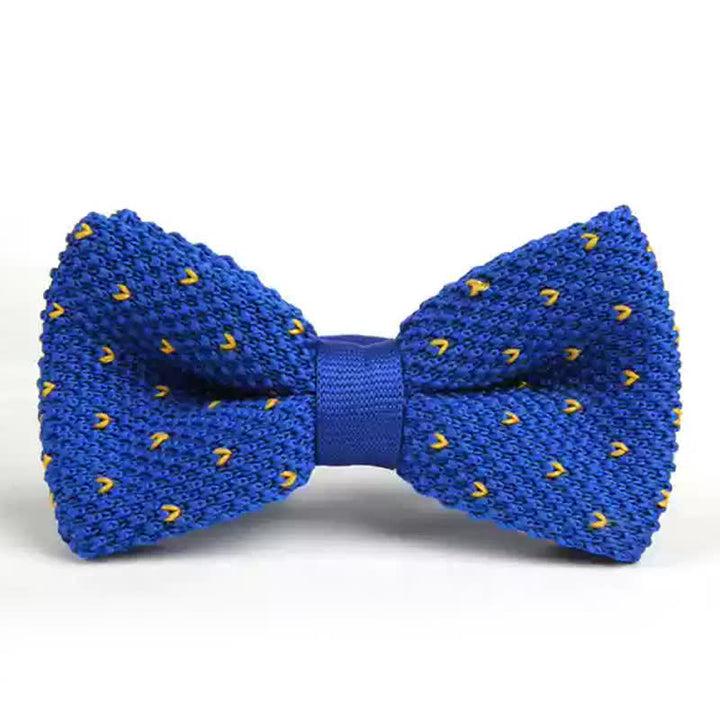 Papillon lavorato a maglia con dettagli a spina di pesce casual da uomo - Reale - image 2
