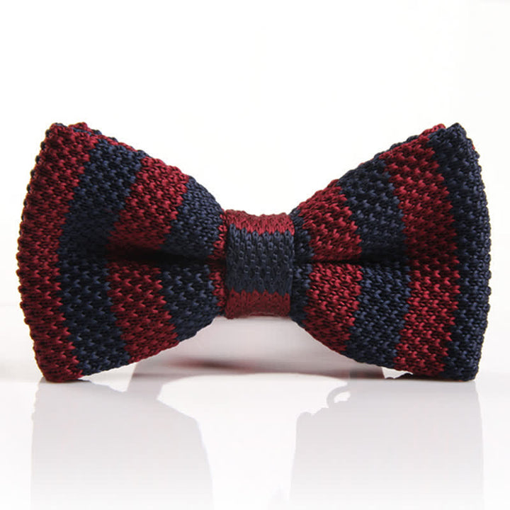 Papillon lavorato a maglia a righe con doppio colore abbinato da uomo