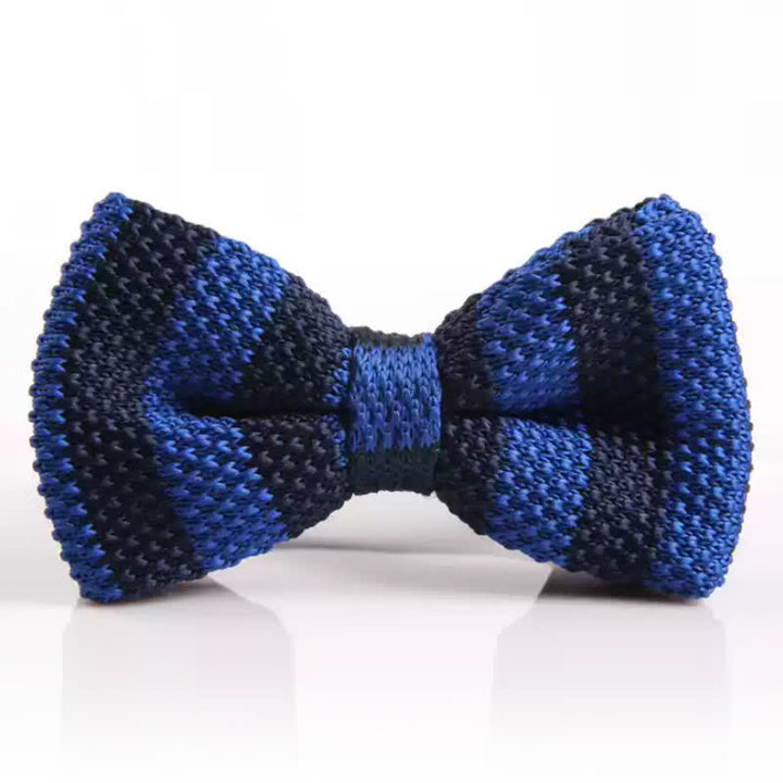 Papillon lavorato a maglia a righe con doppio colore abbinato da uomo