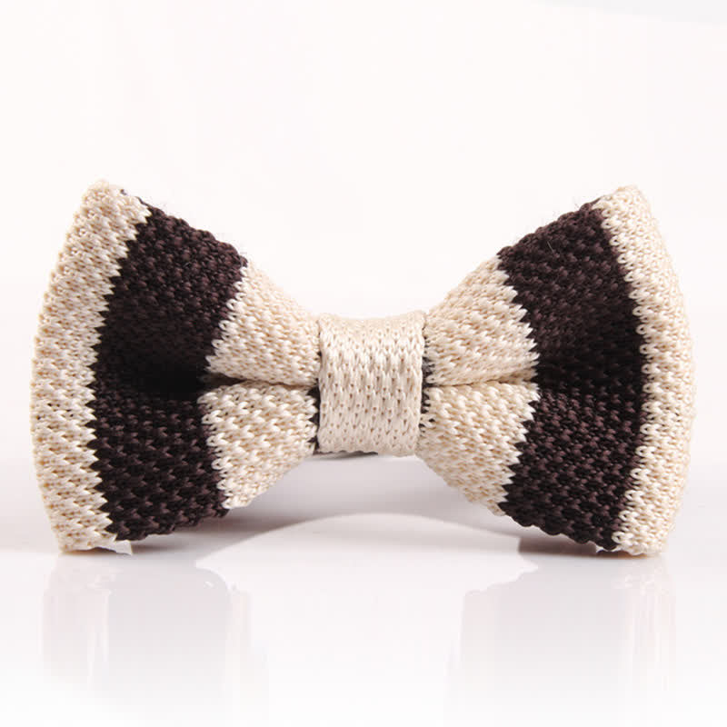 Papillon lavorato a maglia a righe con doppio colore abbinato da uomo