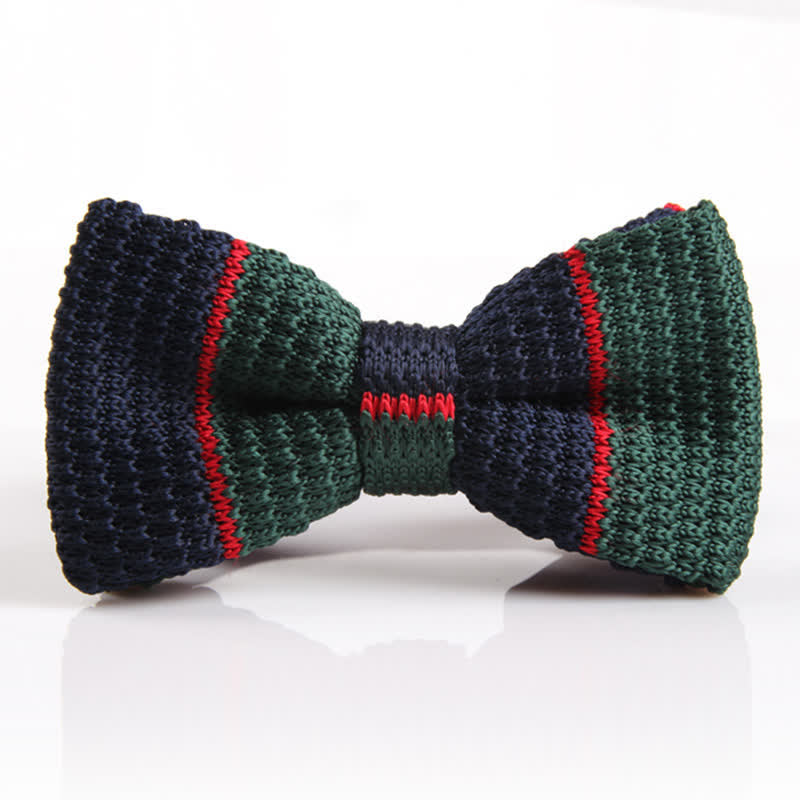 Papillon lavorato a maglia a righe con tre colori abbinati da uomo