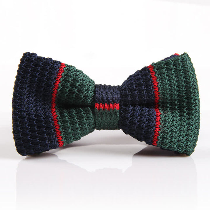 Papillon lavorato a maglia a righe con tre colori abbinati da uomo