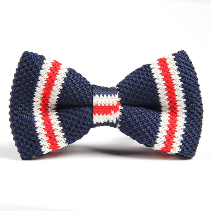 Papillon lavorato a maglia a righe con tre colori abbinati da uomo - Stile n. 11 - image 10