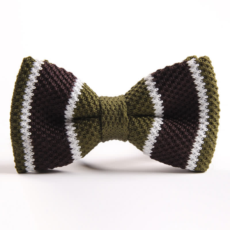Papillon lavorato a maglia a righe con tre colori abbinati da uomo - Stile n. 14 - image 13