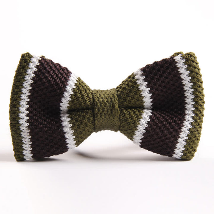 Papillon lavorato a maglia a righe con tre colori abbinati da uomo - Stile n. 14 - image 13