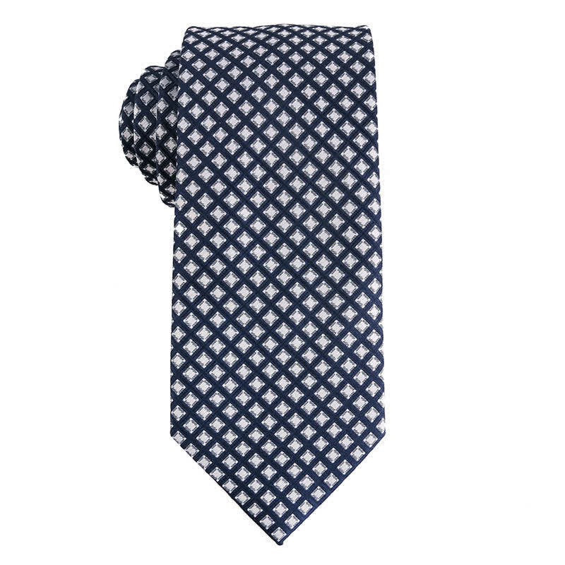 Cravatta da uomo a righe con pois paisley della serie grigio scuro - Stile n. 2 - image 3