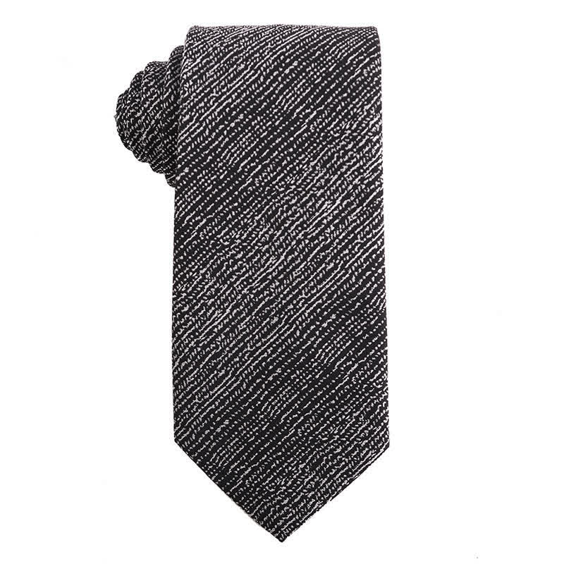 Cravatta da uomo a righe con pois paisley della serie grigio scuro - Stile n. 7 - image 8