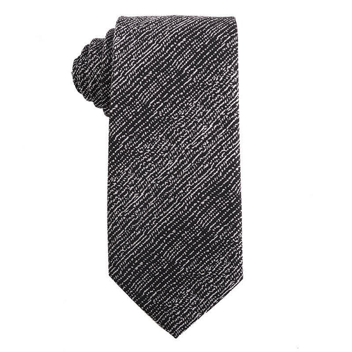 Cravatta da uomo a righe con pois paisley della serie grigio scuro - Stile n. 7 - image 8