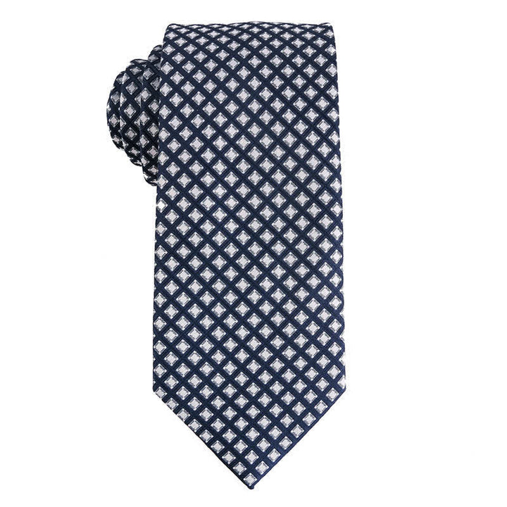 Cravatta da uomo a righe con pois paisley della serie grigio scuro
