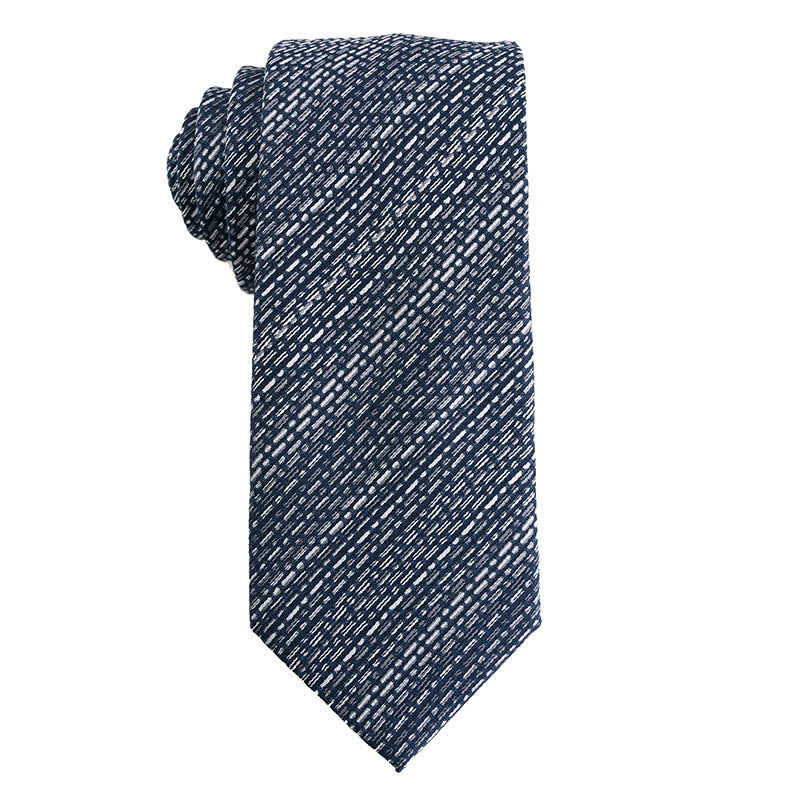 Cravatta da uomo a righe con pois paisley della serie grigio scuro