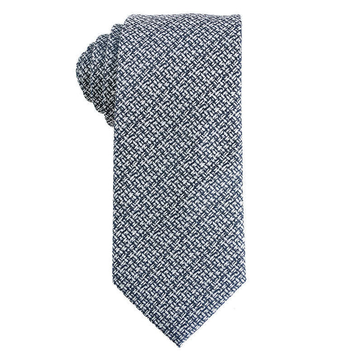 Cravatta da uomo a righe con pois paisley della serie grigio scuro - Stile n. 3 - image 4