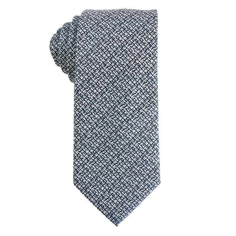 Cravatta da uomo a righe con pois paisley della serie grigio scuro - Stile n. 3 - image 4
