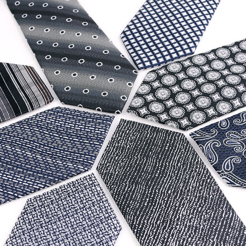 Cravatta da uomo a righe con pois paisley della serie grigio scuro