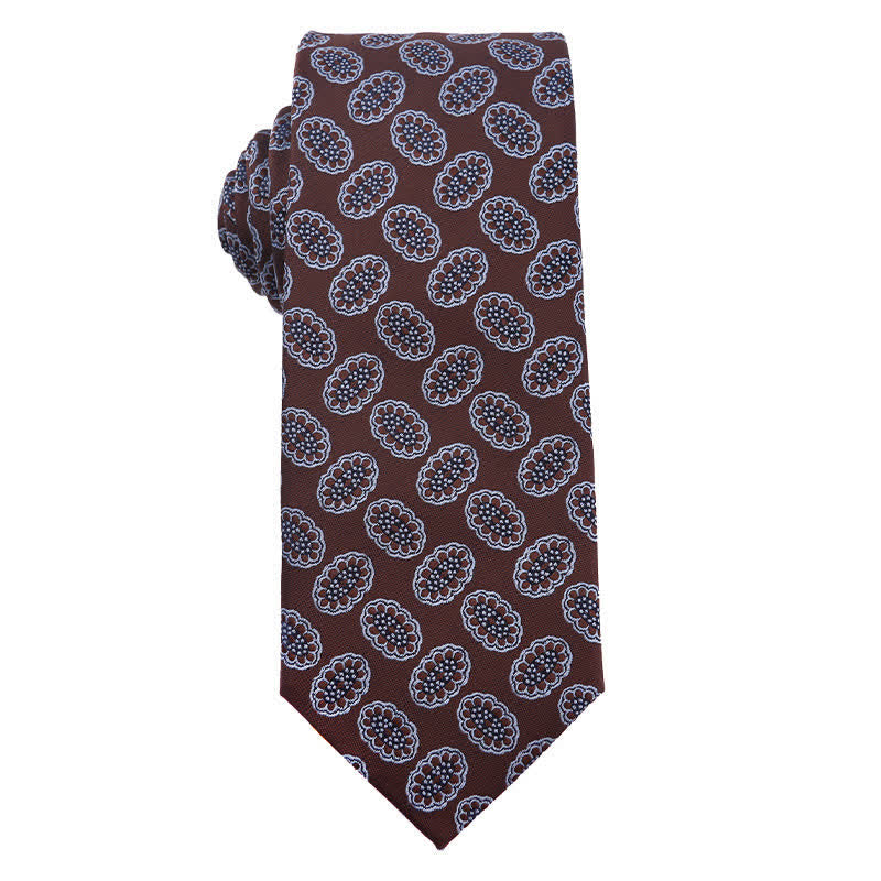 Cravatta a righe Paisley serie marrone caffè da uomo