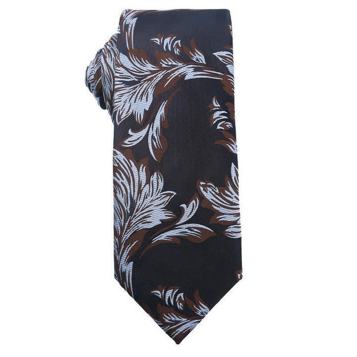 Cravatta a righe Paisley serie marrone caffè da uomo