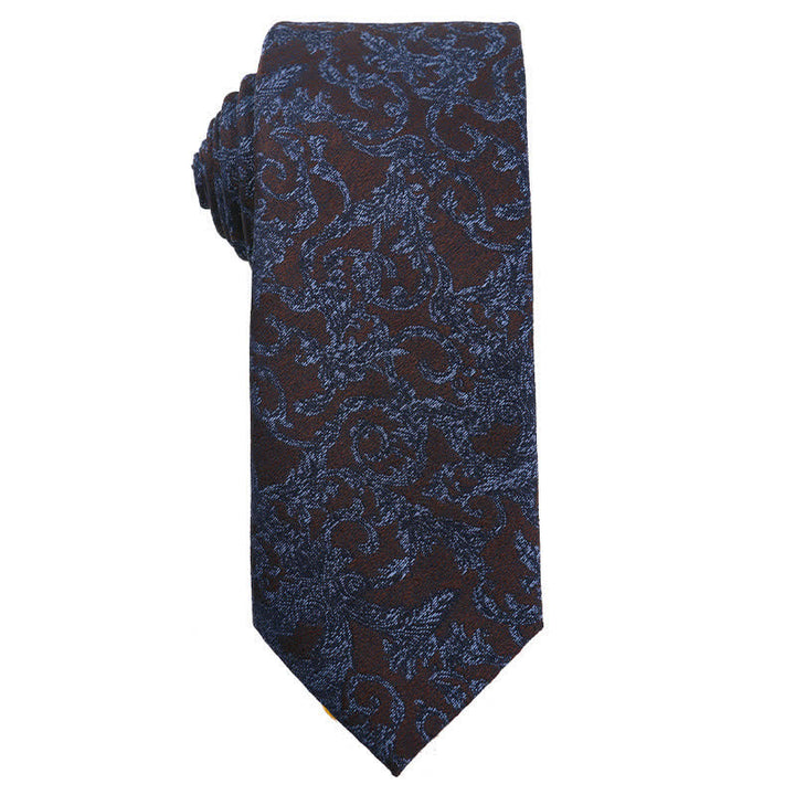 Cravatta a righe Paisley serie marrone caffè da uomo