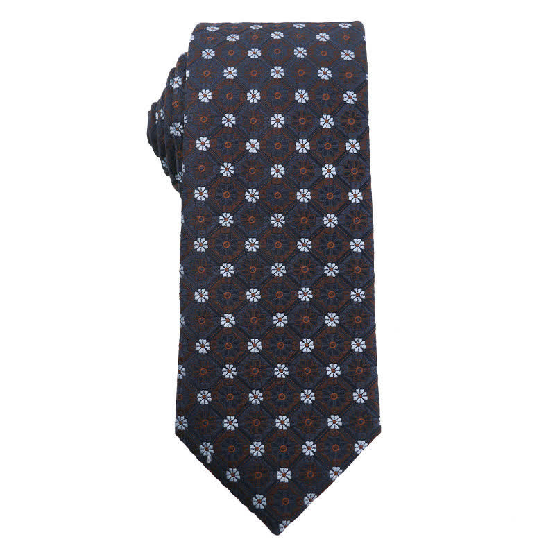 Cravatta a righe Paisley serie marrone caffè da uomo