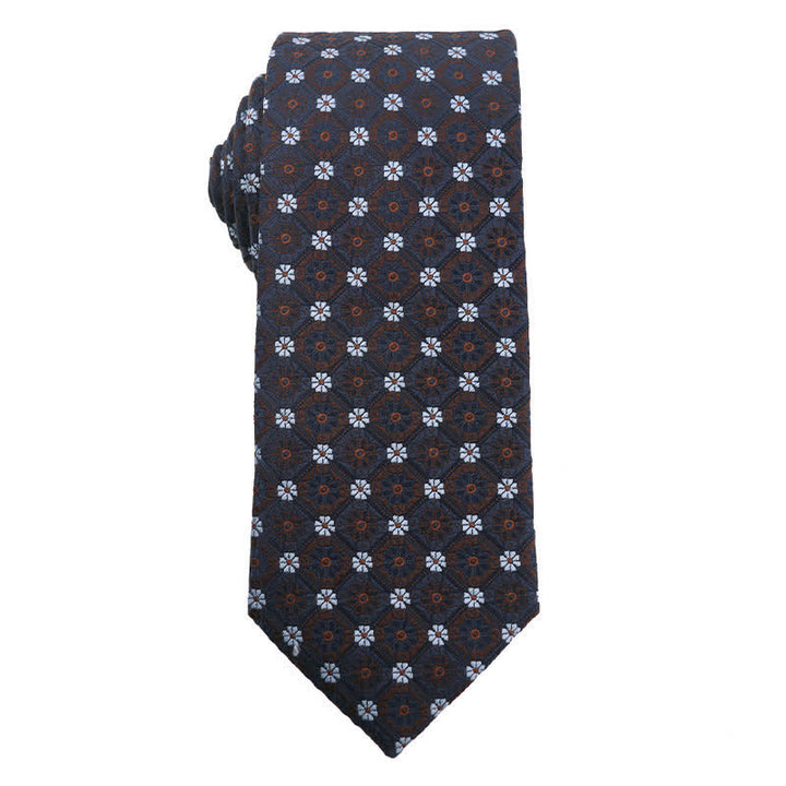 Cravatta a righe Paisley serie marrone caffè da uomo