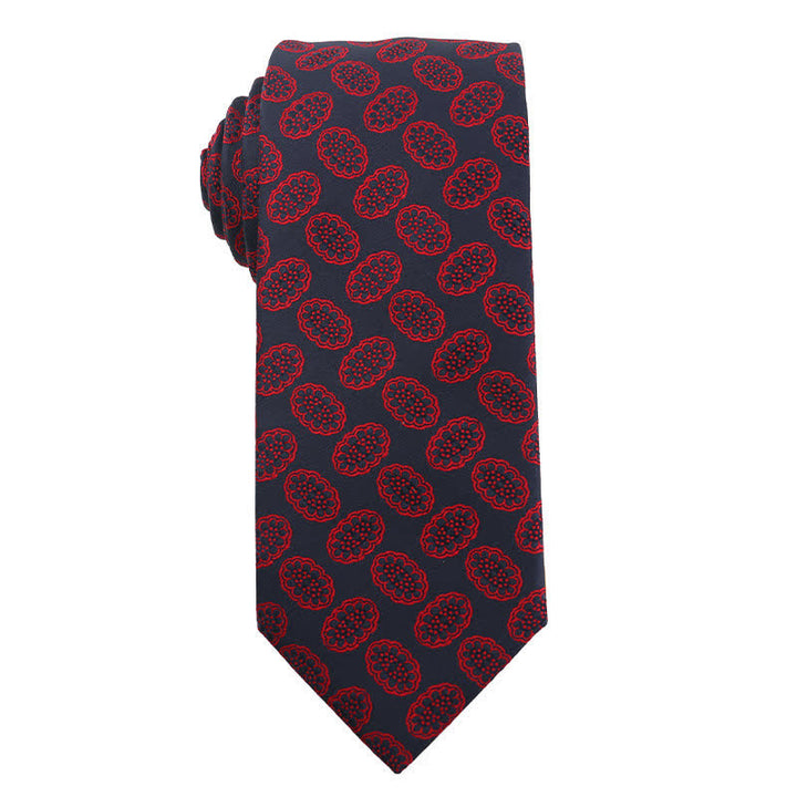Cravatta da uomo elegante color rosso vino scuro - Stile n. 7 - image 8